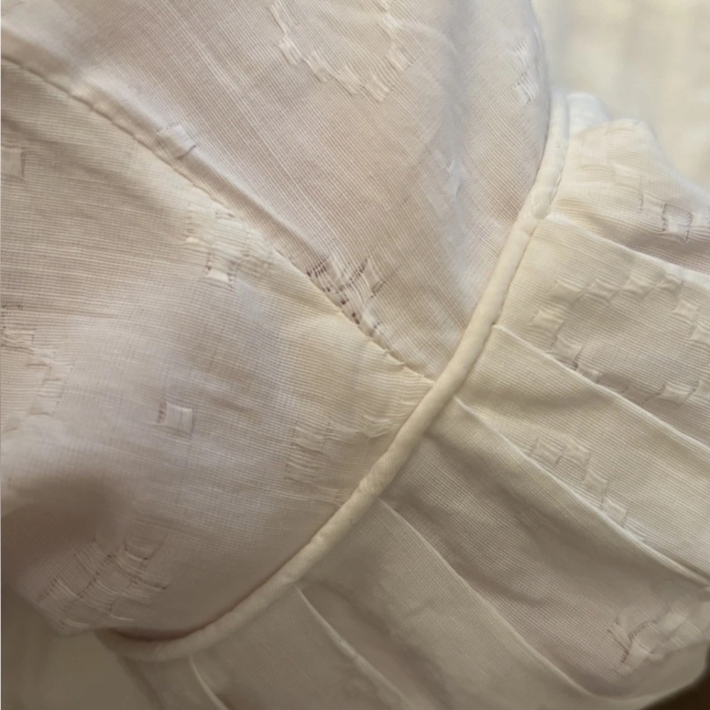 Vtg 40s/50s White Embroidered eyelet Swing Rockabilly Shirtdress - Picture 6 of 7